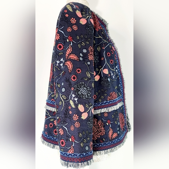 Loft womens floral & fringe cropped jacket - Picture 5 of 12